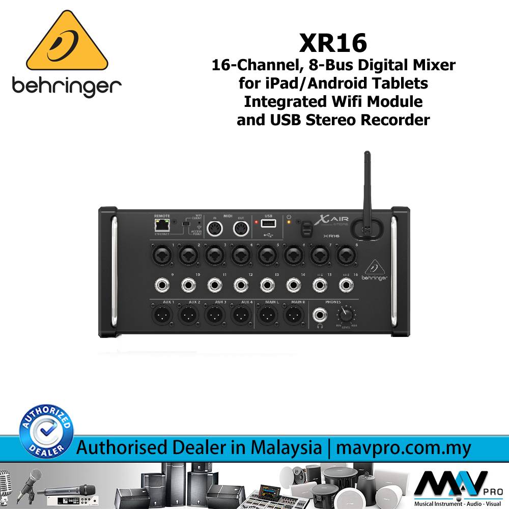 Behringer XR16 16Channel, 8Bus Digital Mixer For IPad/Android Tablets